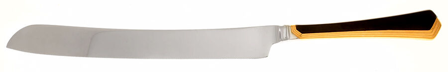 Ramona (Stainless-Black Handle-Gold Accent) Wedding Cake Knife with Stainless Blade HC by Yamazaki-1