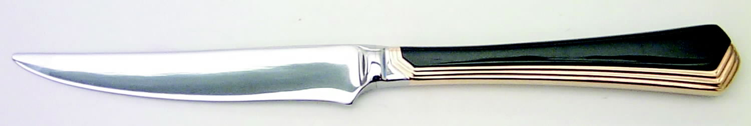 Ramona (Stainless-Black Handle-Gold Accent) Individual Steak Knife Hollow Handle by Yamazaki-1