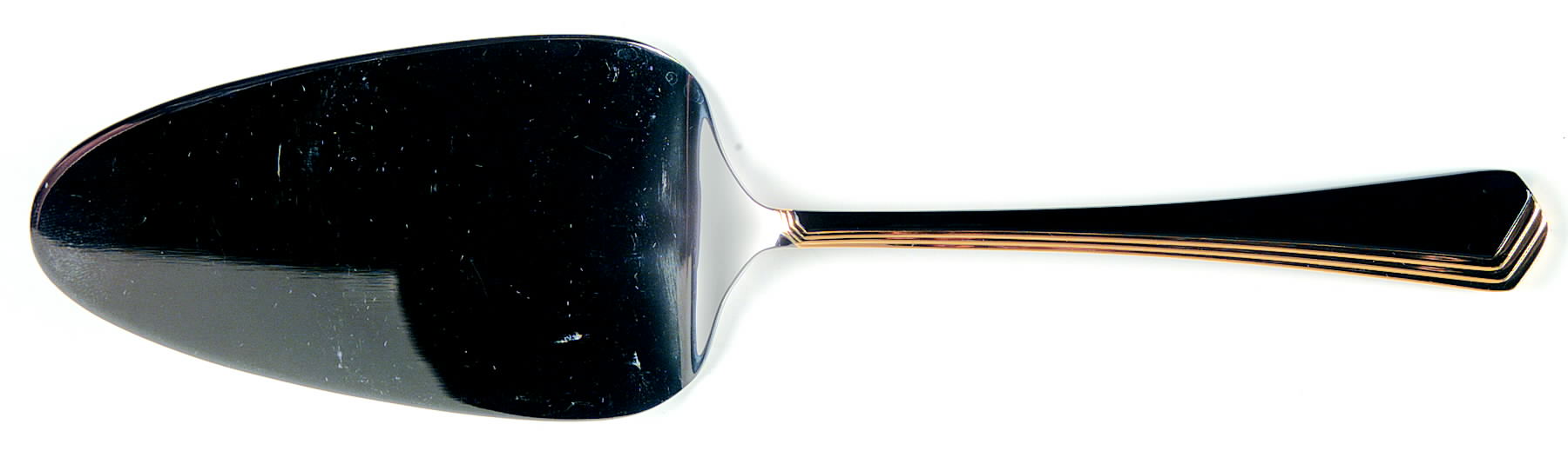 Ramona (Stainless-Black Handle-Gold Accent) Solid Pastry Server by Yamazaki-1