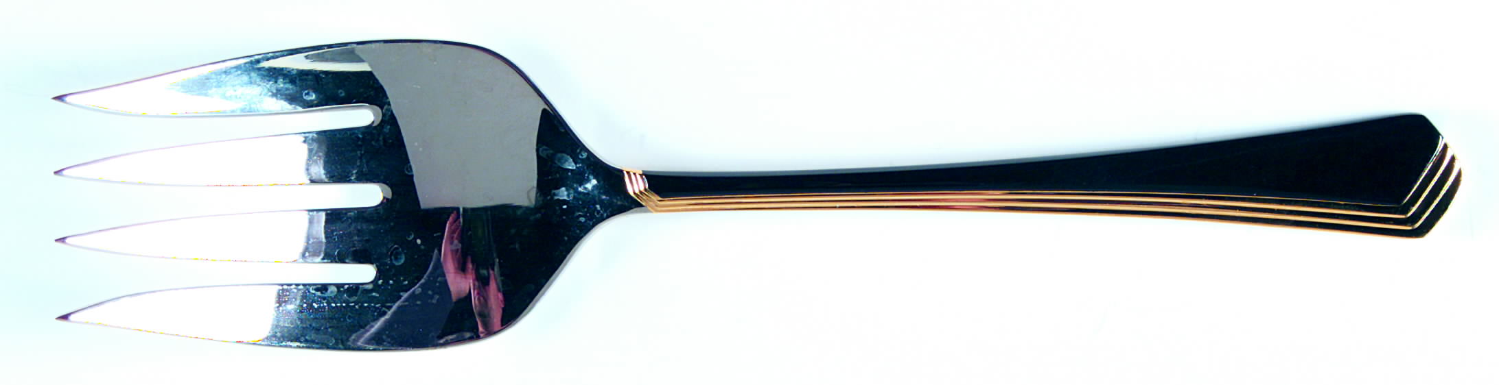 Ramona (Stainless-Black Handle-Gold Accent) Solid Serving Fork by Yamazaki-1
