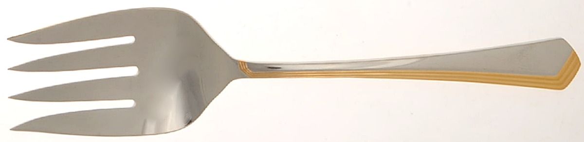 Ramona (Gold Electroplate) Large Solid Cold Meat Serving Fork by Yamazaki-1