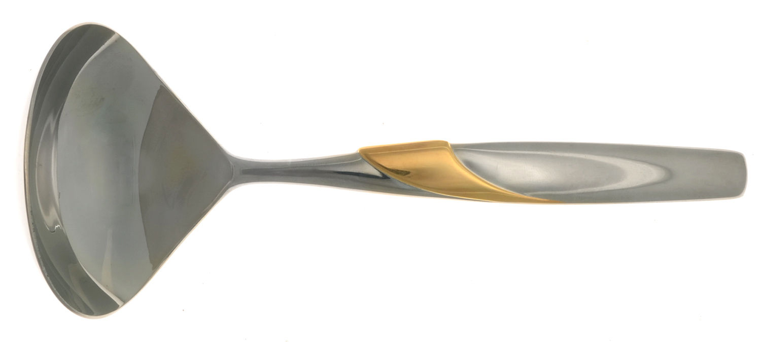 Summer Wind-Gold (Stainless, Gold Accent) Solid Gravy Ladle by Yamazaki-1