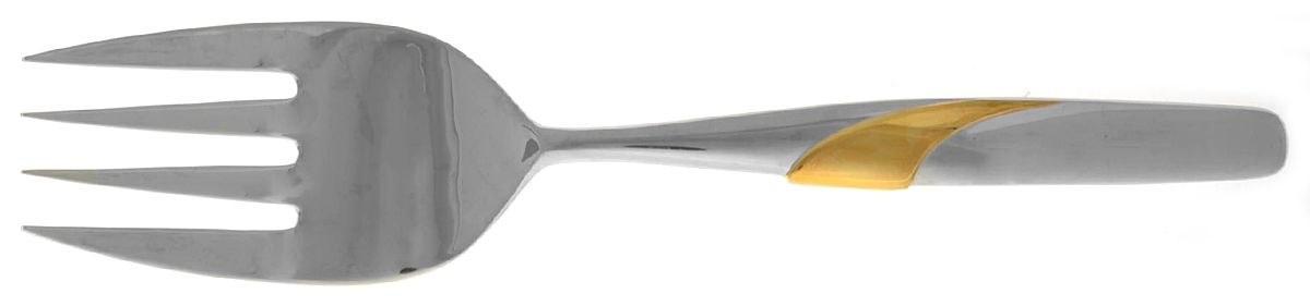 Summer Wind-Gold (Stainless, Gold Accent) Solid Serving Fork by Yamazaki-1