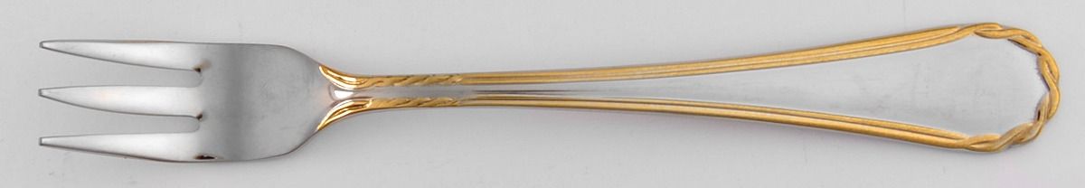 Tasha (Stainless, Gold Accent) Cocktail/Seafood Fork by Yamazaki-1