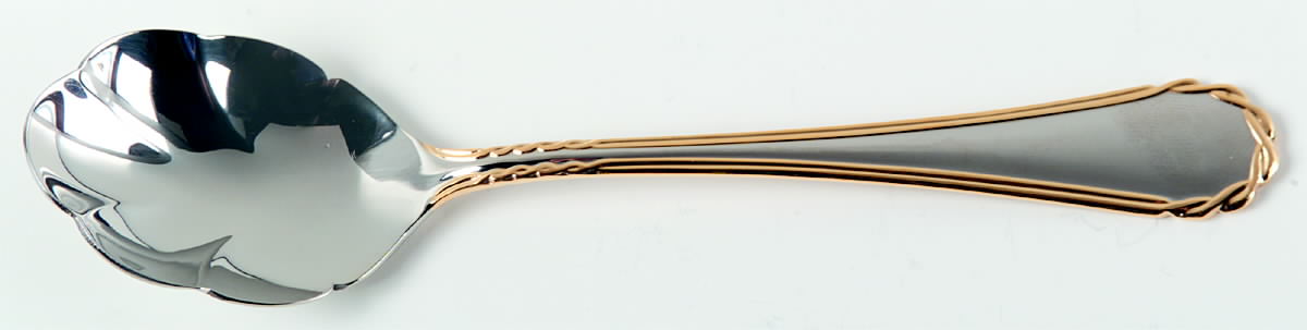 Tasha (Stainless, Gold Accent) Sugar Shell Spoon by Yamazaki-1