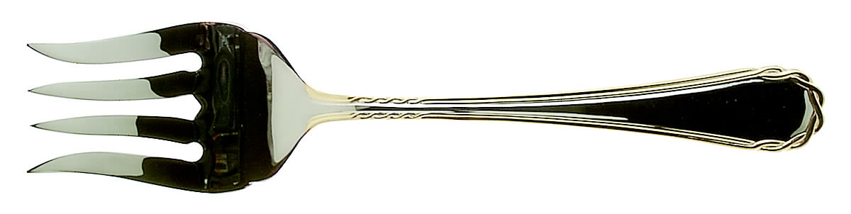 Tasha (Stainless, Gold Accent) Solid Serving Fork by Yamazaki-1