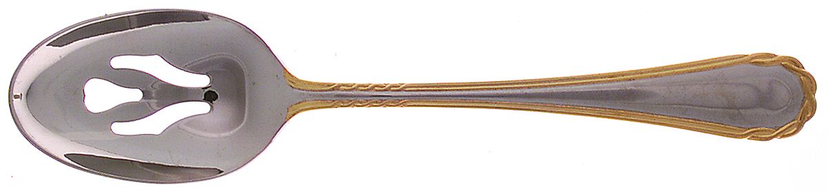 Tasha (Stainless, Gold Accent) Pierced Tablespoon (Serving Spoon) by Yamazaki-1
