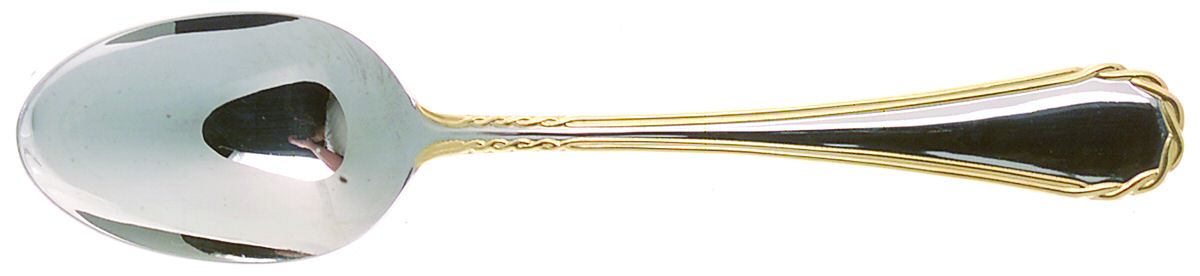 Tasha (Stainless, Gold Accent) Place/Oval Soup Spoon by Yamazaki-1