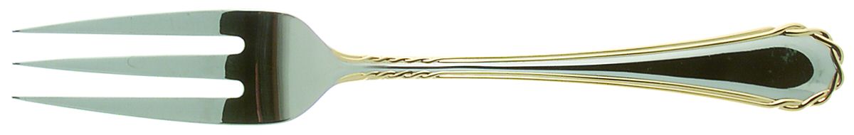 Tasha (Stainless, Gold Accent) Medium Solid Cold Meat Serving Fork by Yamazaki-1