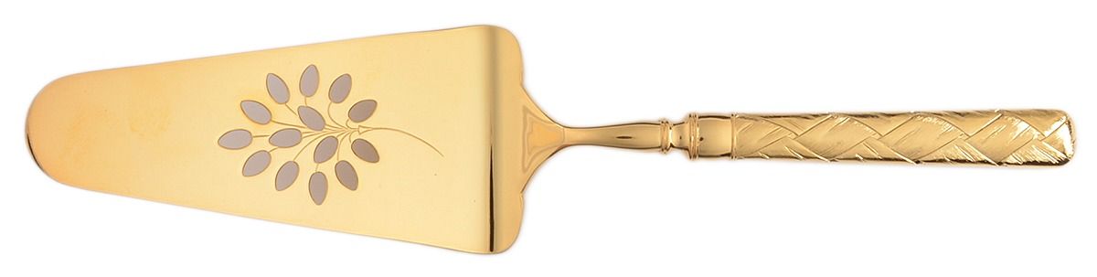 Troika-Atria (Gold Electroplate) Pierced Solid Pastry Server by Yamazaki-1