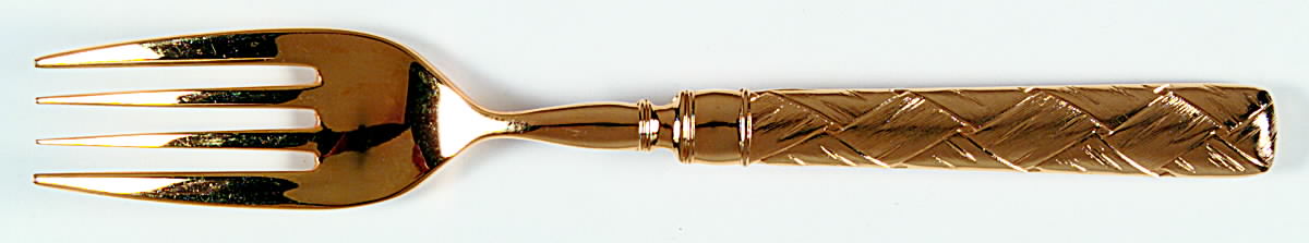 Troika-Atria (Gold Electroplate) Individual Salad Fork by Yamazaki-1