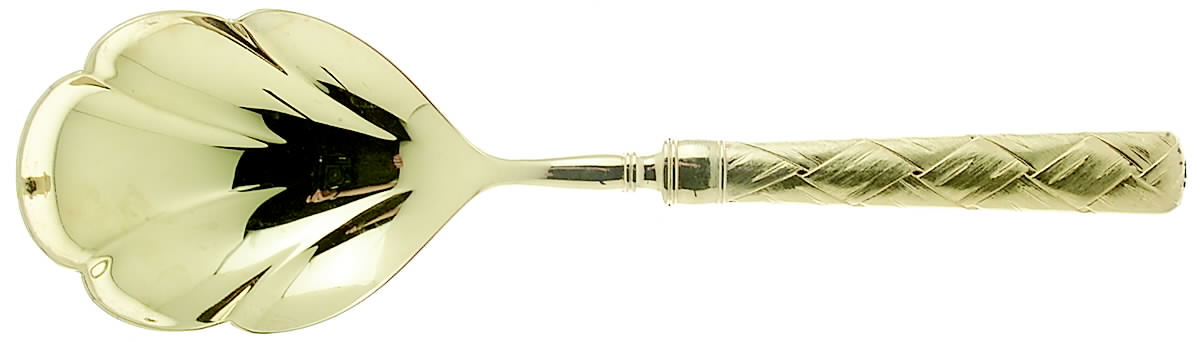 Troika-Atria (Gold Electroplate) Solid Serving Spoon by Yamazaki-1