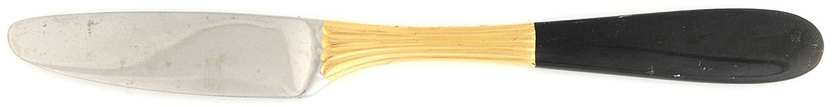 Tulle-Black (Stainless-Gold Accent) Flat Handle Master Butter Knife by Yamazaki-1