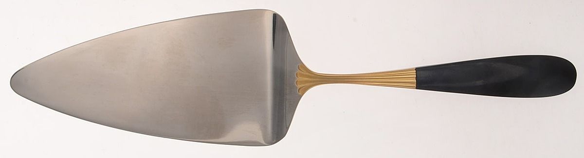 Tulle-Black (Stainless-Gold Accent) Solid Pastry Server by Yamazaki-1