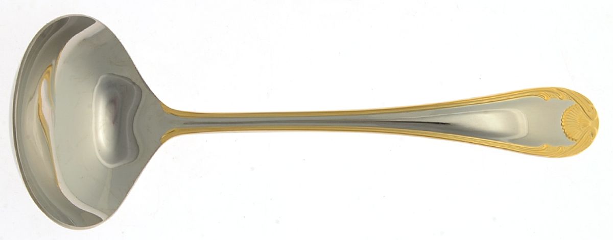 Venus (Stainless, Gold Accent) Solid Gravy Ladle by Yamazaki-1