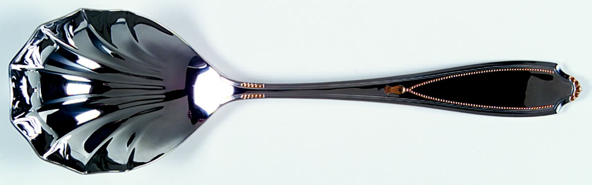 Victoria Gold (Stainless, Gold Accent) Solid Serving Spoon by Yamazaki-1