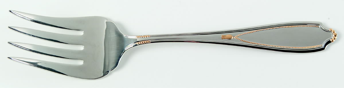 Victoria Gold (Stainless, Gold Accent) Solid Serving Fork by Yamazaki-1