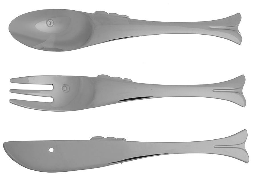 Gone Fishing (Stainless) (3 Pc) Youth Set (Solid Knife, Fork & Spoon) by Yamazaki-1