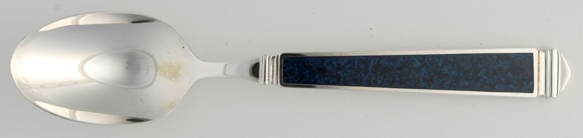 Krystallos-Blue (Silverplate) Place/Oval Soup Spoon by Yamazaki-1
