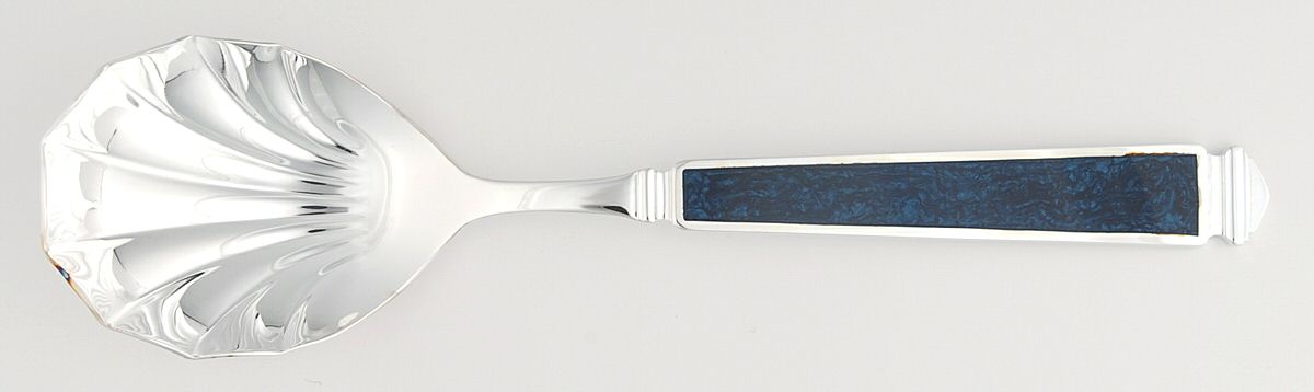 Krystallos-Blue (Silverplate) Solid Serving Spoon by Yamazaki-1