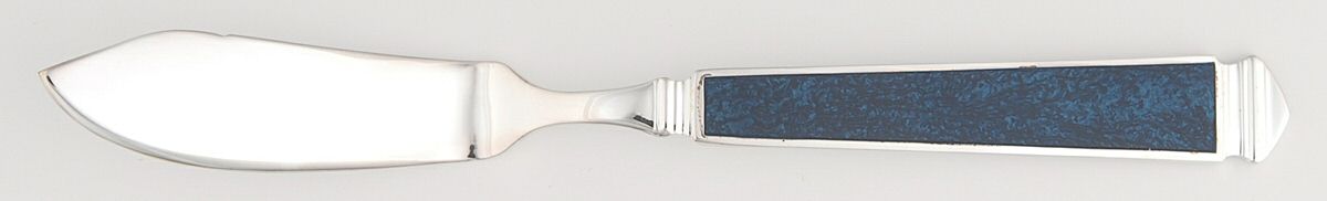 Krystallos-Blue (Silverplate) Flat Handle Master Butter Knife by Yamazaki-1