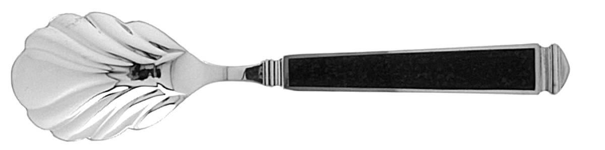 Krystallos-Black (Silverplate) Sugar Shell Spoon by Yamazaki-1