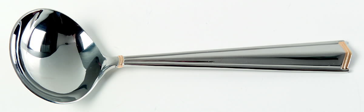 Icon-Affinity (Stainless, Gold Accent) Solid Gravy Ladle by Yamazaki-1