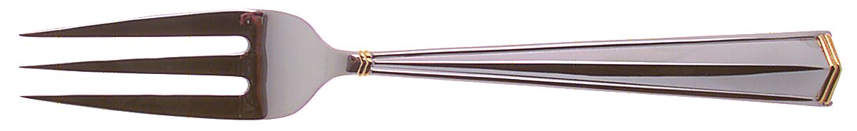 Icon-Affinity (Stainless, Gold Accent) Large Solid Cold Meat Serving Fork by Yamazaki-1