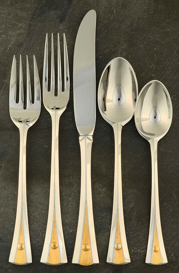 Evolution Gold (Stainless) 5 Piece Place Setting by Yamazaki-1