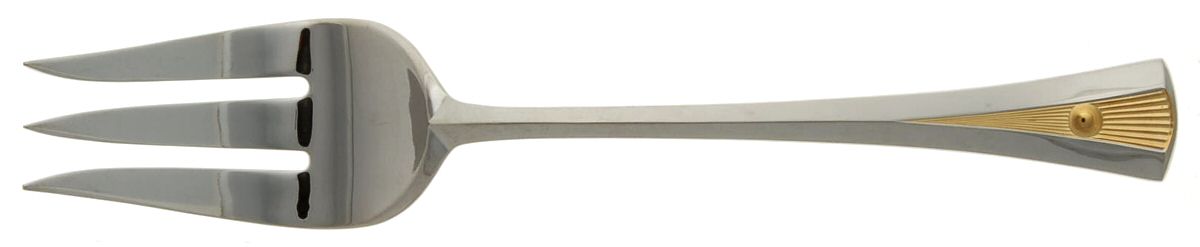 Evolution Gold (Stainless) Medium Solid Cold Meat Serving Fork by Yamazaki-1