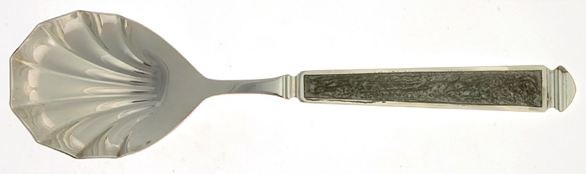 Krystallos-Slate Blue (Silverplate) Solid Serving Spoon by Yamazaki-1