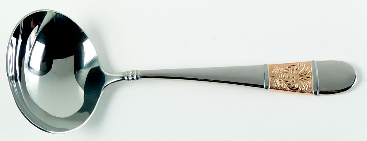 Medalia-Gold Accent (Stainless) Solid Gravy Ladle by Yamazaki-1