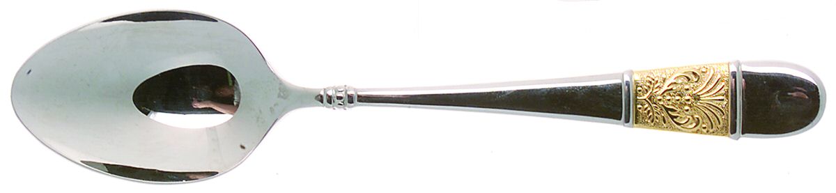 Medalia-Gold Accent (Stainless) Place/Oval Soup Spoon by Yamazaki-1