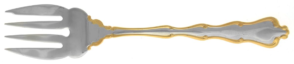 Princess Anne Gold Accent (Stainless, Gold Accent) Medium Solid Cold Meat Serving Fork by Yamazaki-1