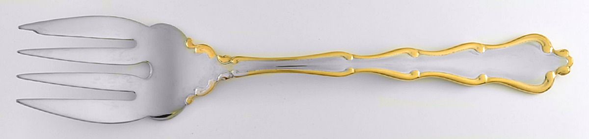Princess Anne Gold Accent (Stainless, Gold Accent) Solid Serving Fork by Yamazaki-1