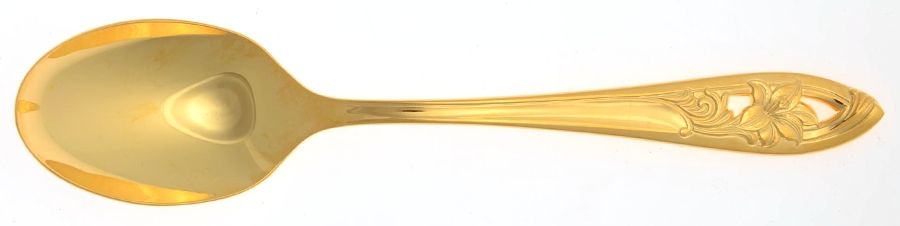 Essence-Gold Electroplate Place/Oval Soup Spoon by Yamazaki-1