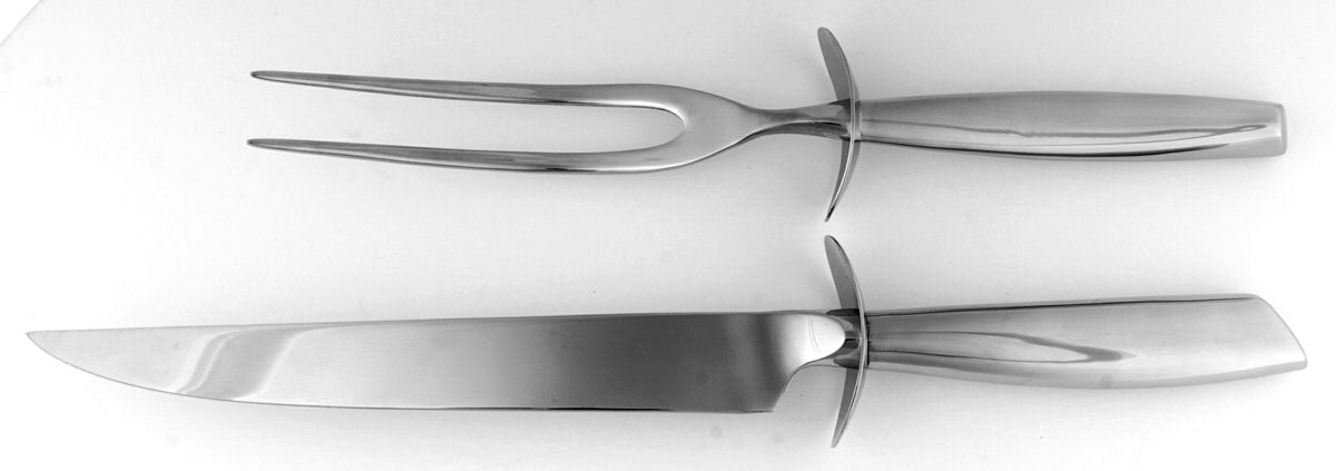 Tantalyn (Stainless) Large 2-Piece Roast Carving Set w/Stainless Blade by Yamazaki-1