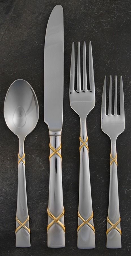 YAS38-Gold Accent (Stainless) 4 Piece Place Setting by Yamazaki-1