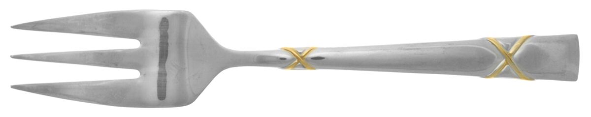 YAS38-Gold Accent (Stainless) Medium Solid Cold Meat Serving Fork by Yamazaki-1