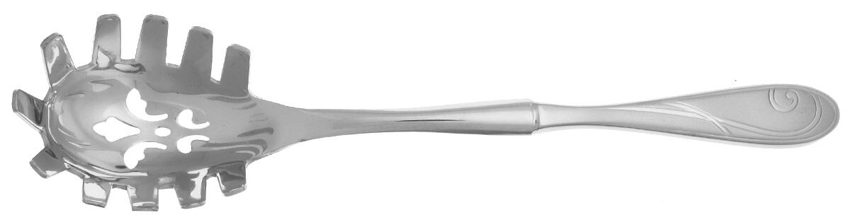 Platinum Wave (Stainless) Pasta Server with Stainless Bowl HC by Yamazaki-1