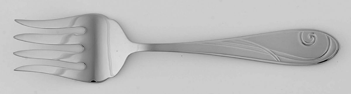 Platinum Wave (Stainless) Medium Solid Cold Meat Serving Fork by Yamazaki-1