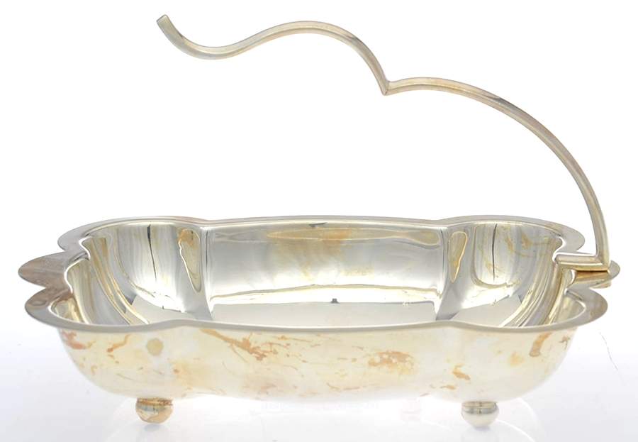 Silverplate Hollowware 8" Handled Bon Bon Bowl by Yeoman (England)-1