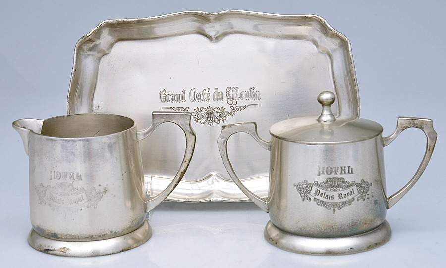 Hotel (Aluminum, Hollowware) Creamer, Sugar & Lid with Tray Set by Zodax-1