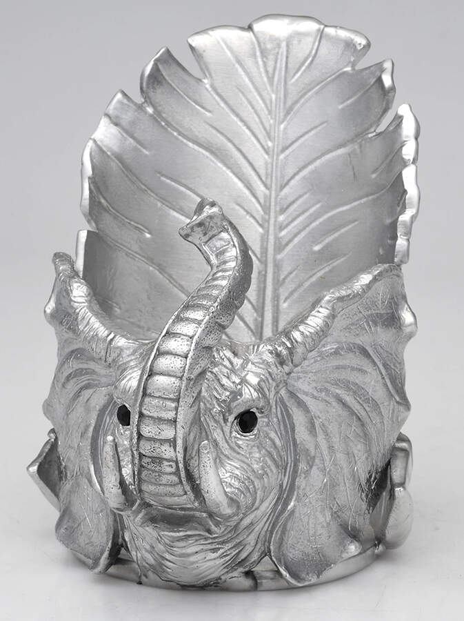 Elephants (Aluminum, Hollowware) Bottle Holder by Arthur Court-1
