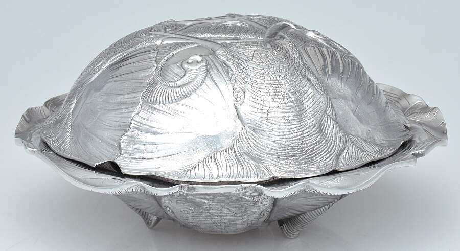 Elephants (Aluminum, Hollowware) Tureen & Lid by Arthur Court-1