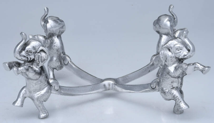Elephants (Aluminum, Hollowware) Stand for Acrylic Bowl 14" by Arthur Court-1