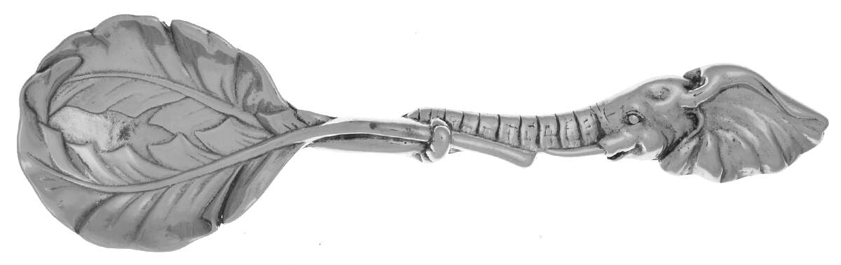 Elephants (Aluminum, Hollowware) Solid Serving Spoon by Arthur Court-1
