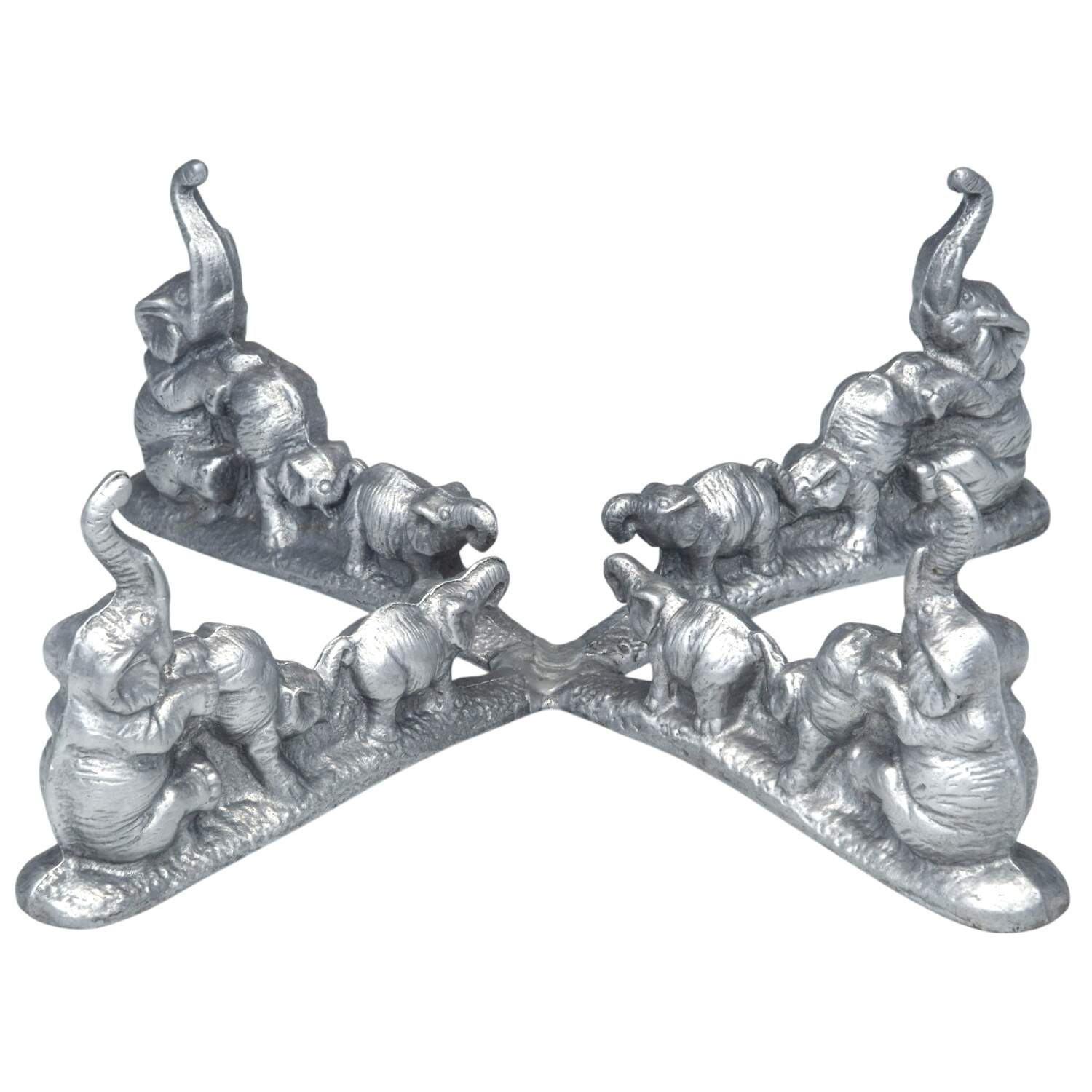 Elephants (Aluminum, Hollowware) Stand for Acrylic Bowl 14" by Arthur Court-1