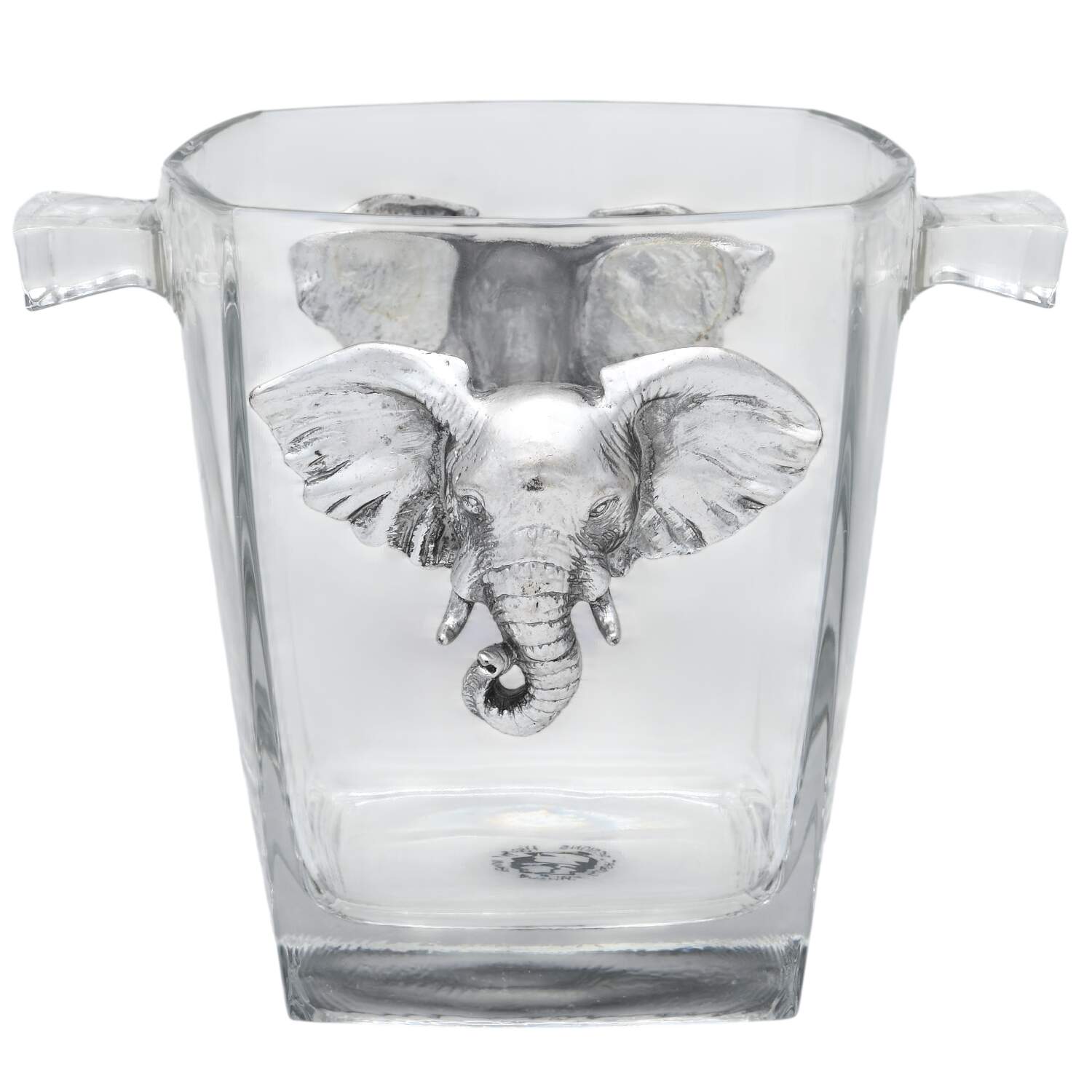 Elephants (Aluminum, Hollowware) Glass & Metal Ice Bucket by Arthur Court-1