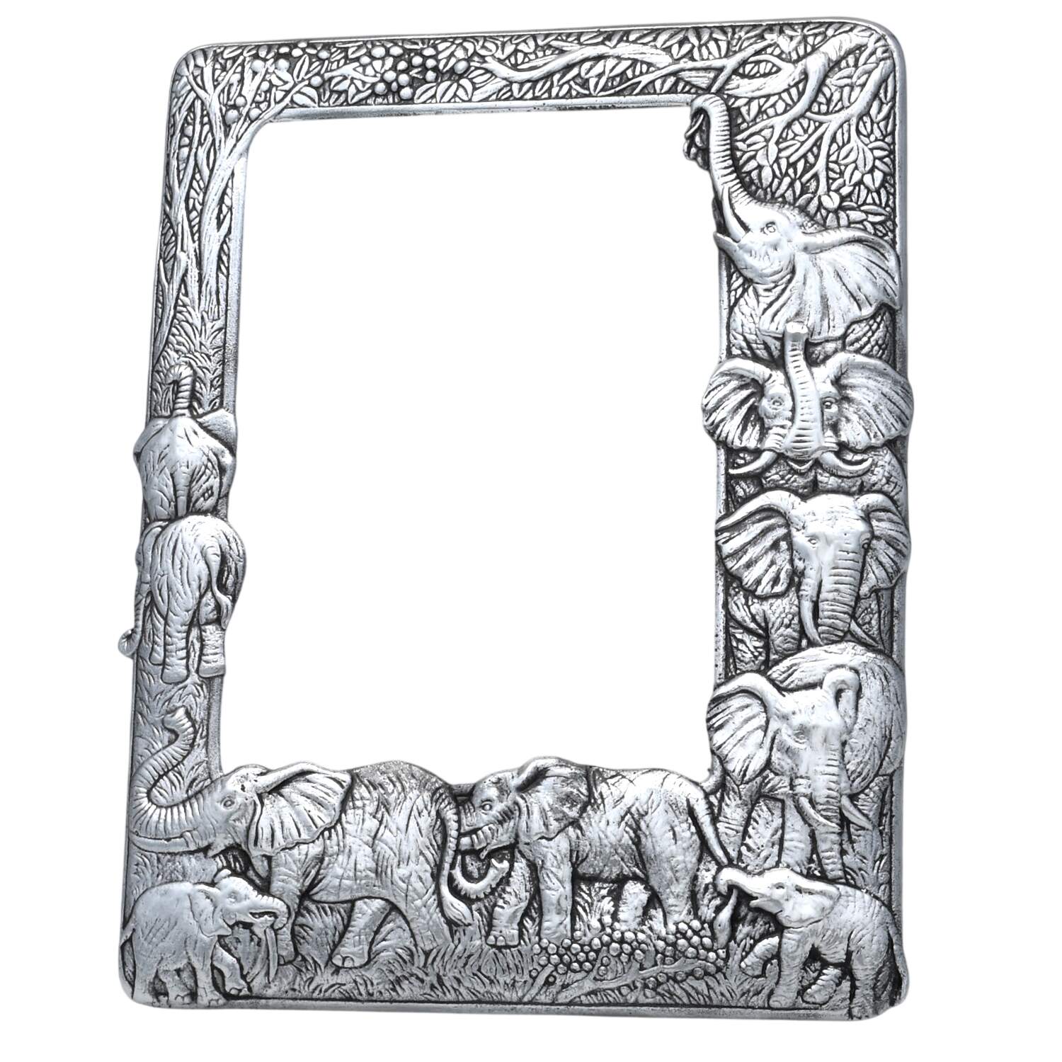 Elephants (Aluminum, Hollowware) Frame-Holds 5" X 7" by Arthur Court-1